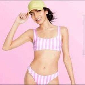 Stoney Clover Lane / Target collaboration Pink and White striped Swimsuit